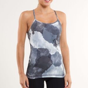 lululemon womens gray watercolor power Y tank top
